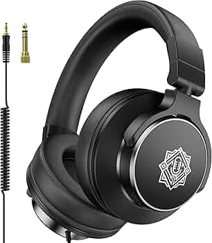 DIGIMORE High Resolution Professional Studio Headphones| Over-Ear with 50mm Drivers| Lightweight| Noise Cancellation| 6.35mm and 3.5mm Connector for DJ, Gaming, Recording, Mixing, Monitoring (D-190)