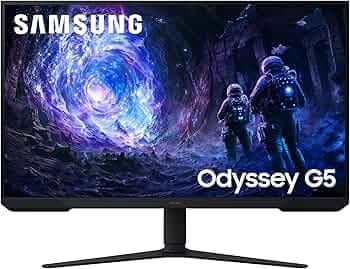 Samsung 32" Odyssey G5 Gaming Monitor with QHD|180Hz Refresh Rate|1ms Response time|FreeSync|HDR10|Height Adjustable Stand - Tilt/Swivel/Pivot|Display Port|Headphone|HDMI|LS32FG510EWXXL|Black